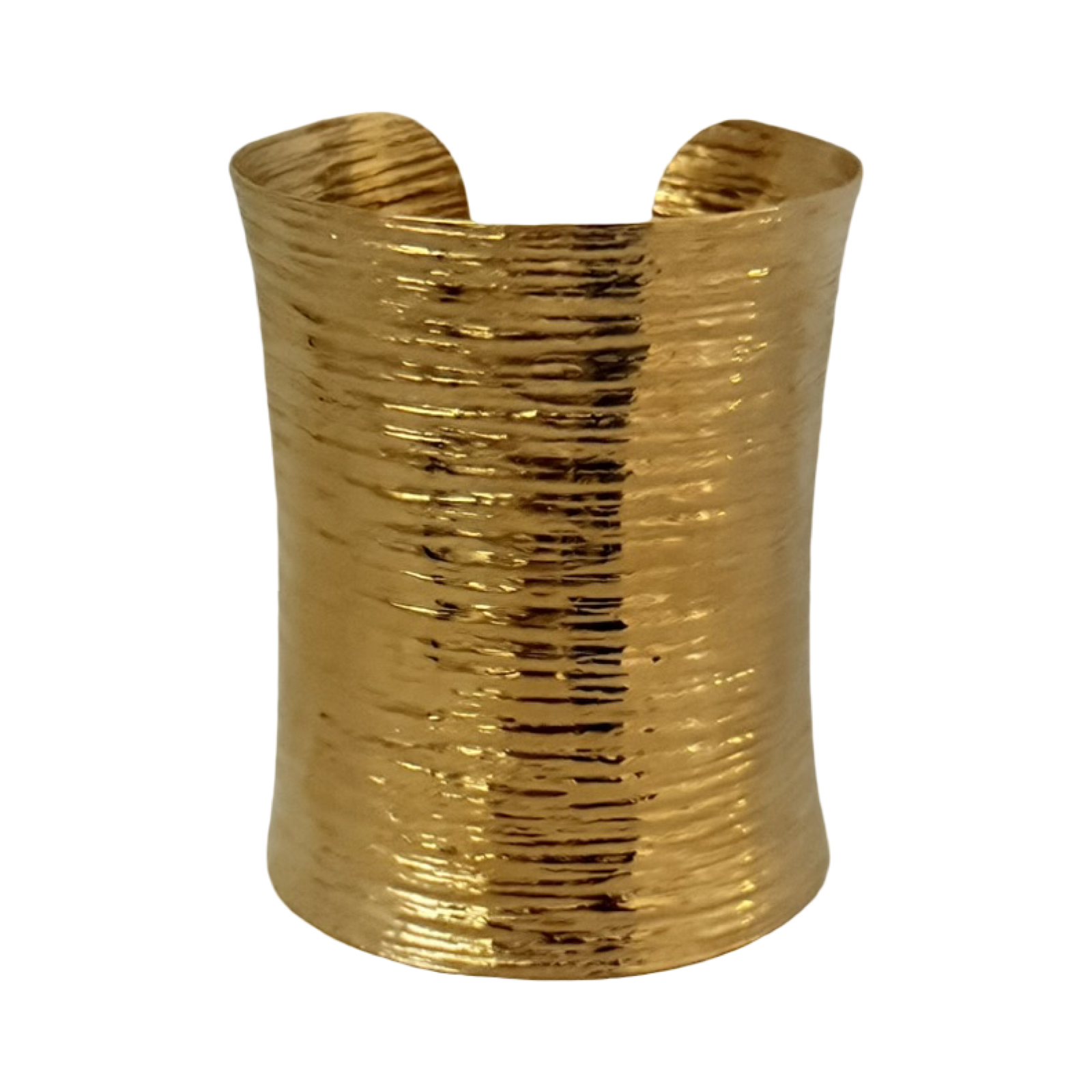 Gold Textured Open Cuff Bracelet