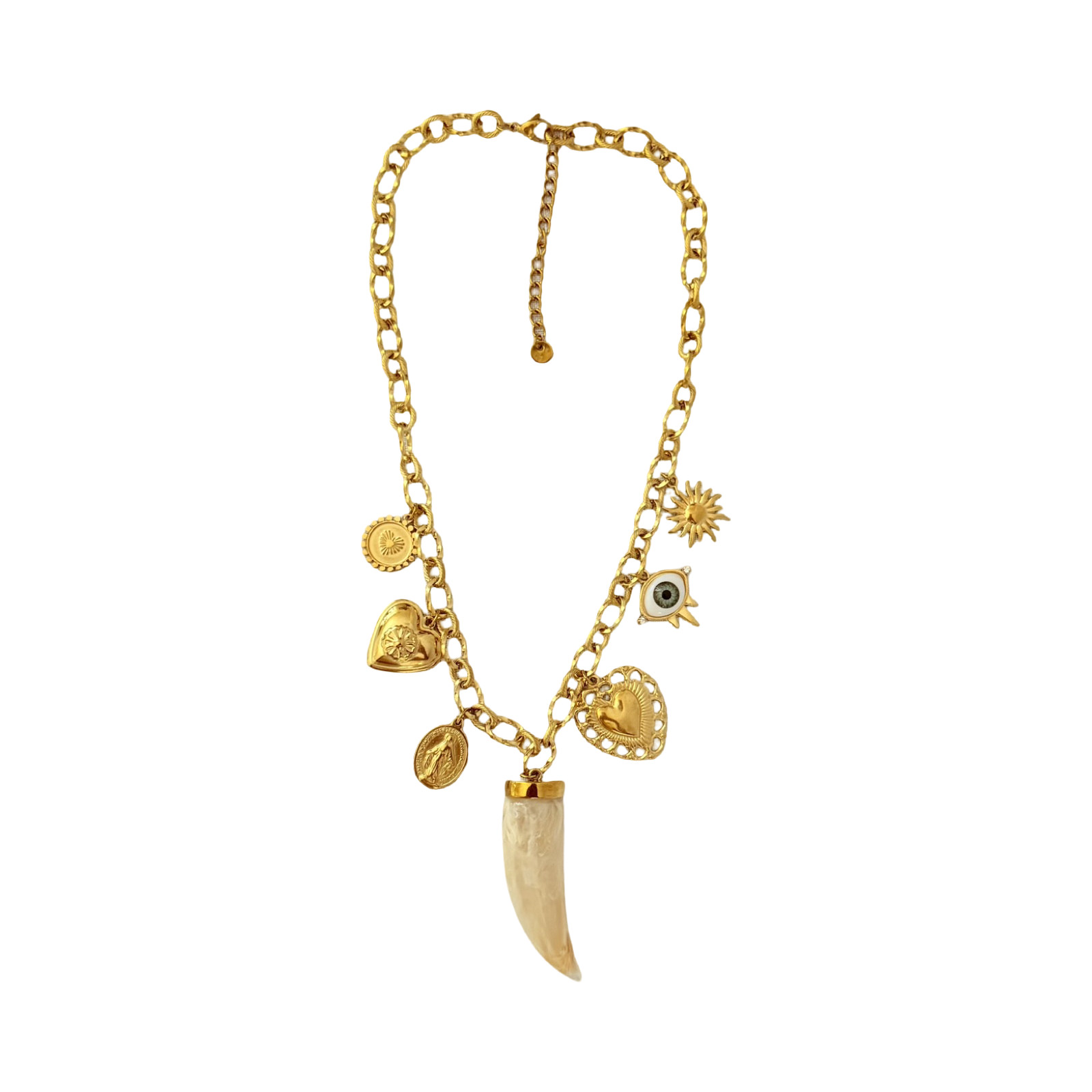 Golden Charm Horn Necklace - Image 2