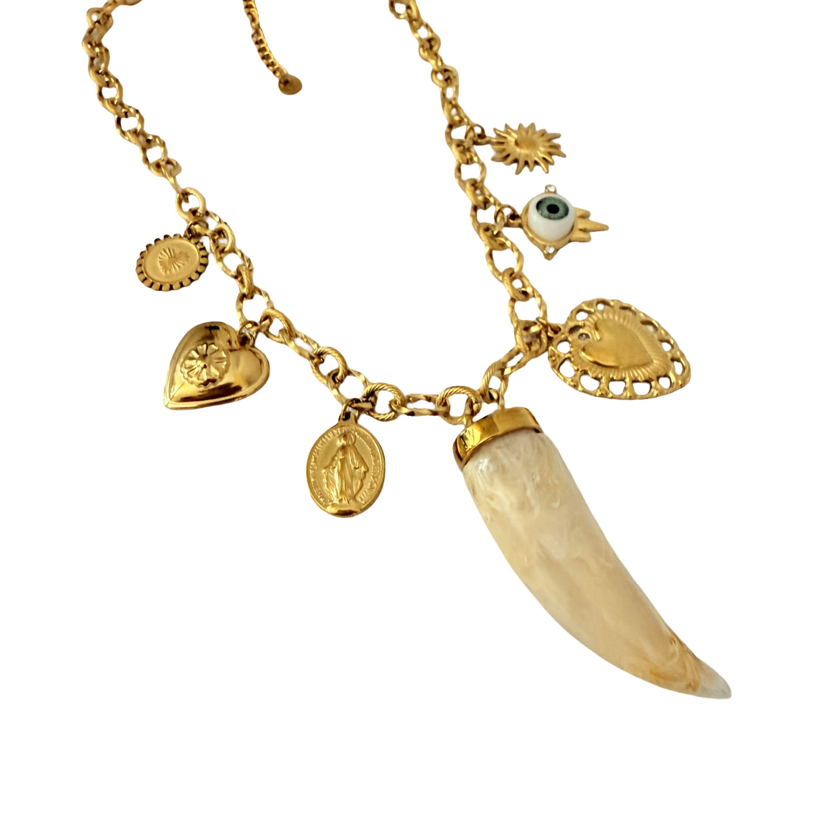 Golden Charm Horn Necklace - Image 3