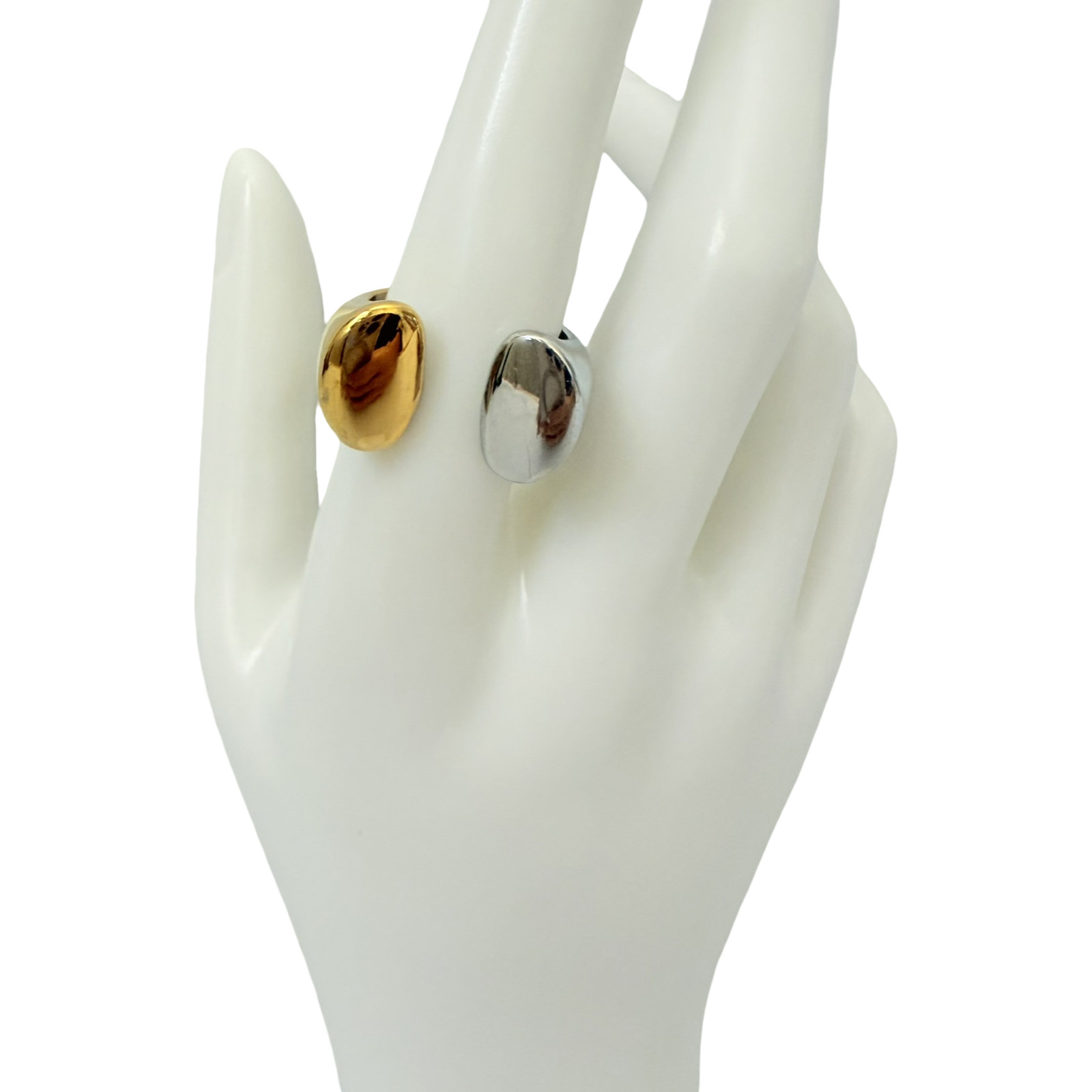 Two-Tone Sculptural Open Ring